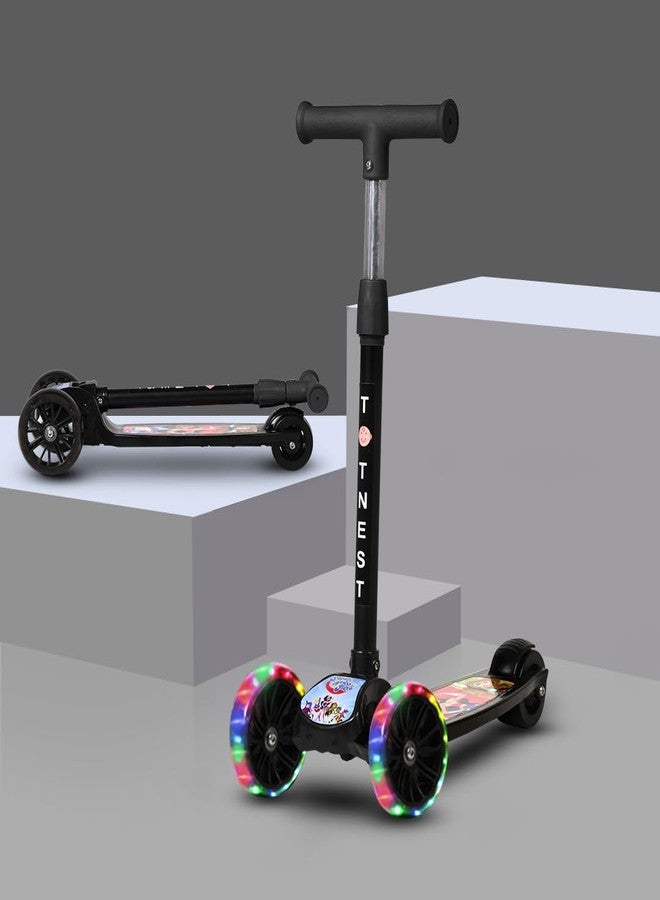 TOT NEST Scooter for Kids, 3 Wheel Kids Scooter Smart Kick Scooter with Foldable & Height Adjustable Handle & Extra-Wide LED PU Wheels & Brake, Skate Scooter for Kids (Wonder Girl Mix) - Image 1